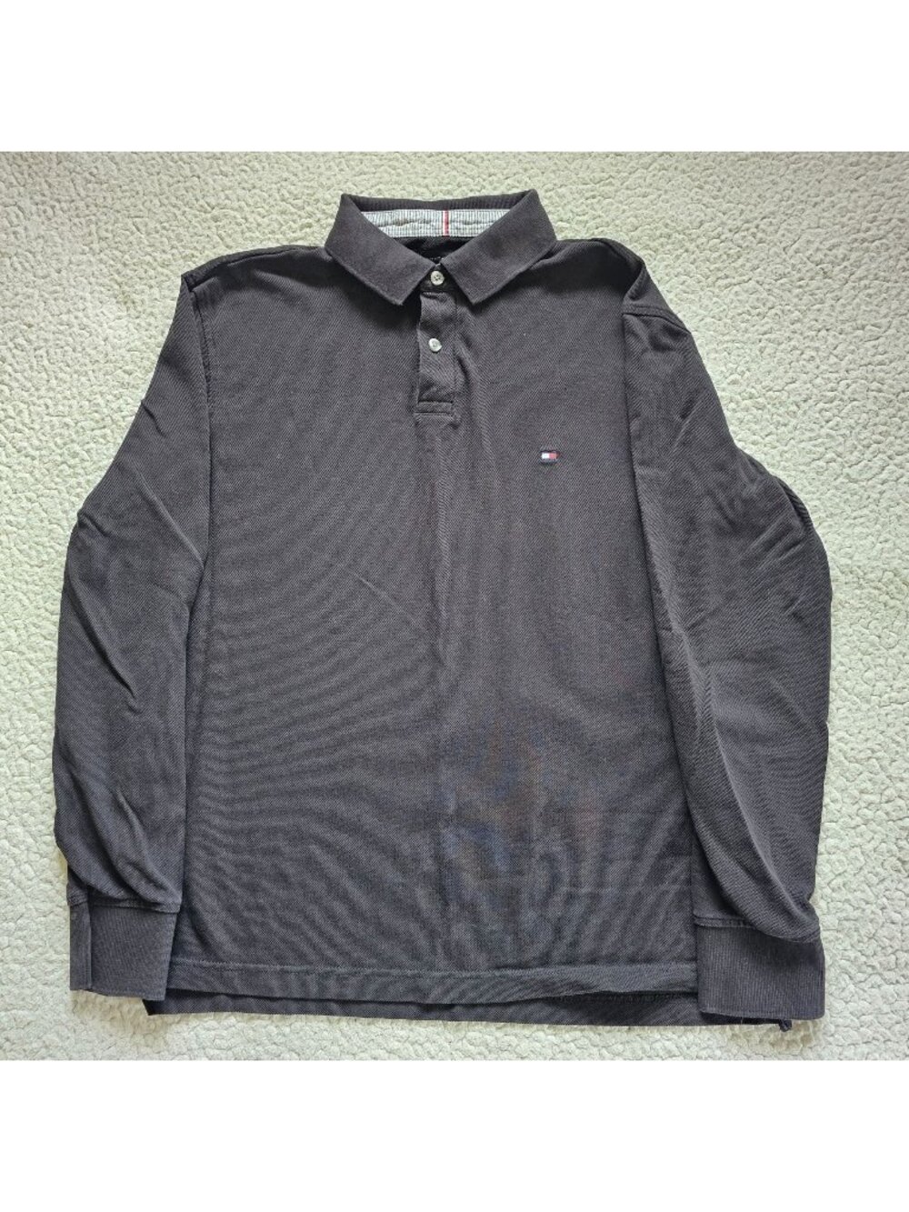 Tommy Hilfiger Mens 1985 Polo Shirt Long Sleeve Regular Fit Black M